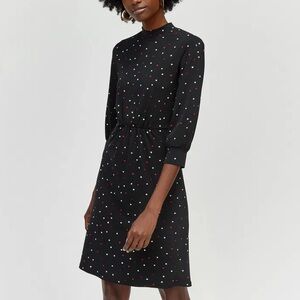 Warehouse Polka Dot High Neck Dress